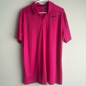 Nike Golf Dri-FIT Polo Shirt Large Pink Standard Fit Athletic Performance